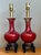 Maroon Vintage Sand De Bouf Glazed Ceramic Lamps - A Pair For Sale - Image 8 of 12