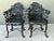 Late 20th Century Vintage Cast Aluminum Lyre Back Armchairs - Set of Four For Sale - Image 5 of 12