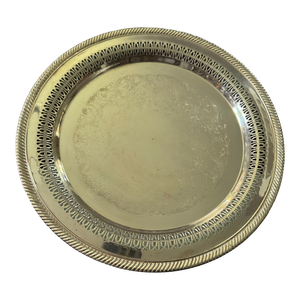 Antique Silverplate Small Round Tray