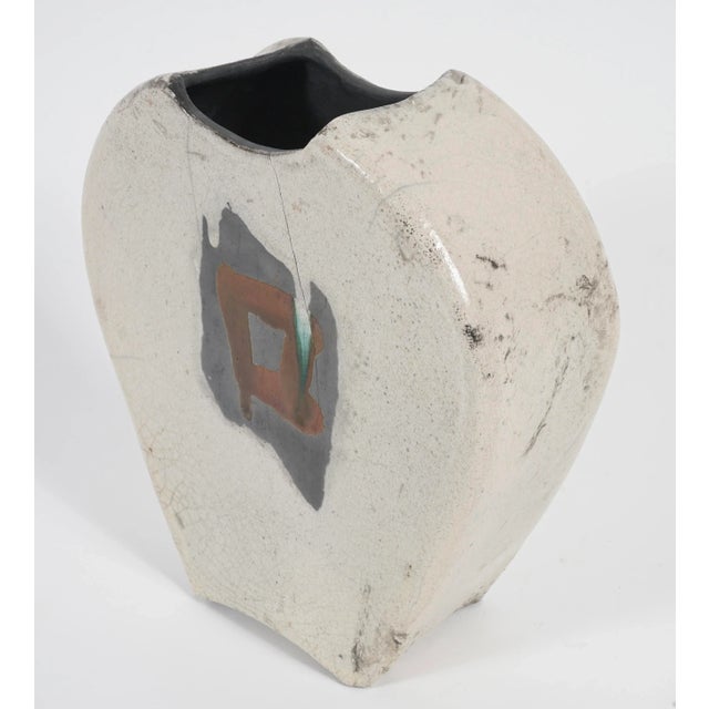 Signed Raku Ceramic Handmand Vase For Sale In Miami - Image 6 of 9