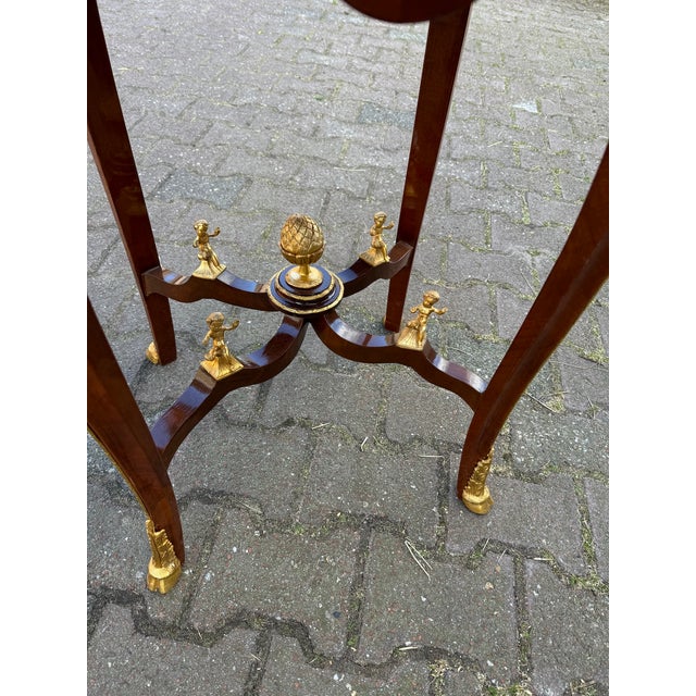 1960s French Louis XVI Marble Mahogany Side Table For Sale - Image 6 of 13