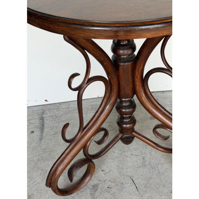 Thonet Bentwood Side Table with Scrolled Base, Austria, C. 1900-1919 For Sale - Image 13 of 18