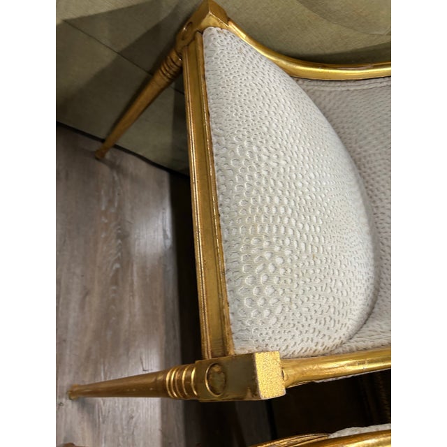 Hollywood Regency 1960s Pair Gilt Wood Swan Chairs by Andres Originals For Sale - Image 3 of 8