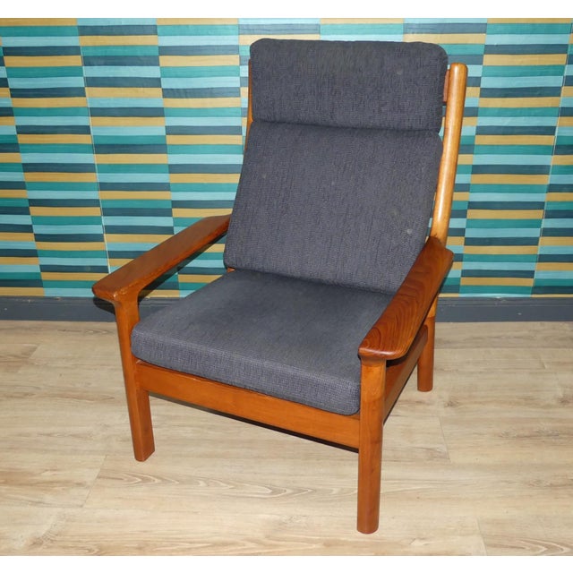 1970s High-Back Armchair in Teak by Juul Kristensen for Glostrup, Denmark, 1960s For Sale - Image 5 of 11