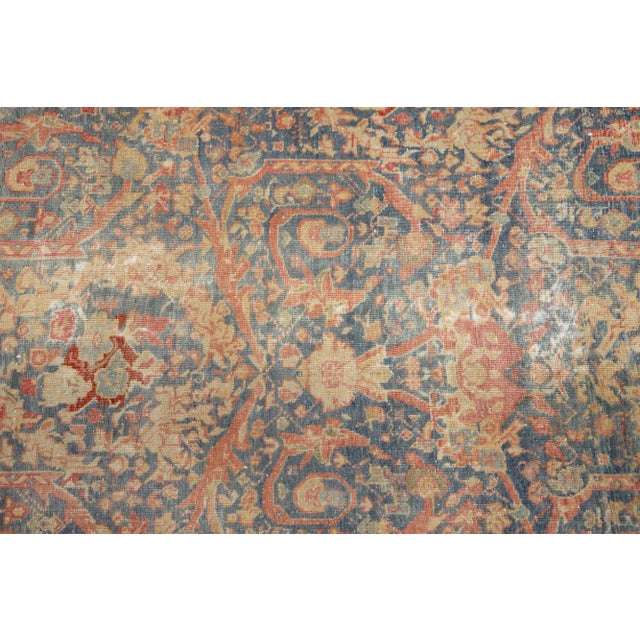 Blue Antique Persian Mahal Wool Rug Handmade With Allover Pattern For Sale - Image 11 of 12