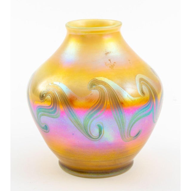 Louis Comfort Tiffany Louis Comfort Tiffany Reactive Blown Glass Vase For Sale - Image 4 of 11