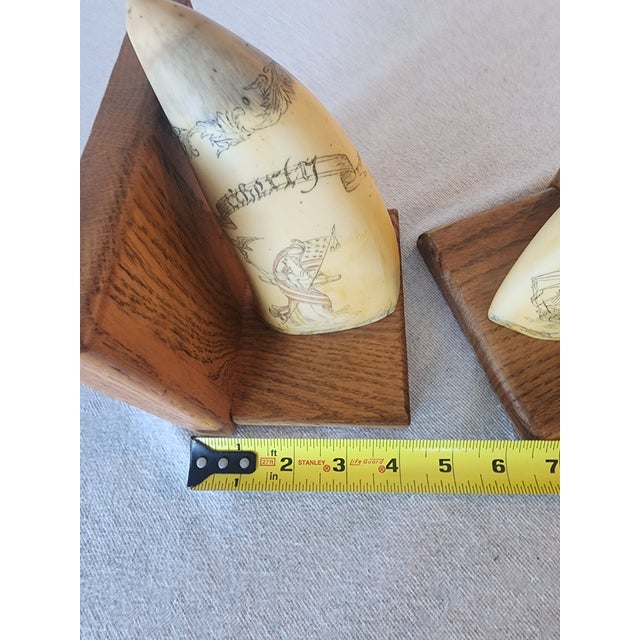 Vintage Scrimshaw Bookends For Sale In West Palm - Image 6 of 9