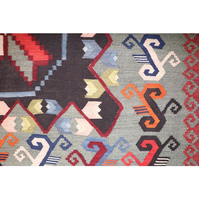 Traditional Early 20th Century Besserabian Large kilim - 11'9" x 13' For Sale - Image 3 of 10
