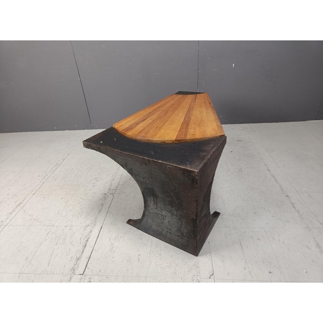 Brown Brutalist Steel Coffee Table, 1970s For Sale - Image 8 of 10
