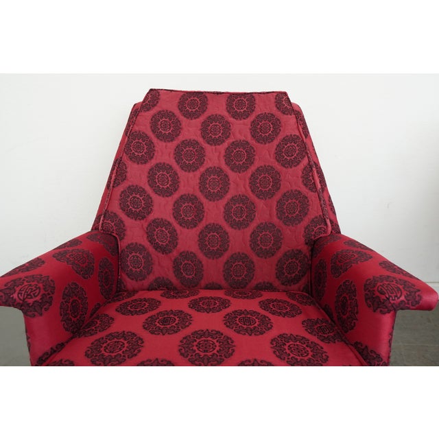 Red Vintage Harris of California James Mont Style Club Chairs (Set of 2) For Sale - Image 8 of 17