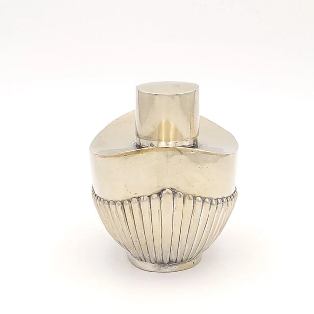 English English Silver on Brass Oval Tea Caddy, 19th Century For Sale - Image 3 of 8