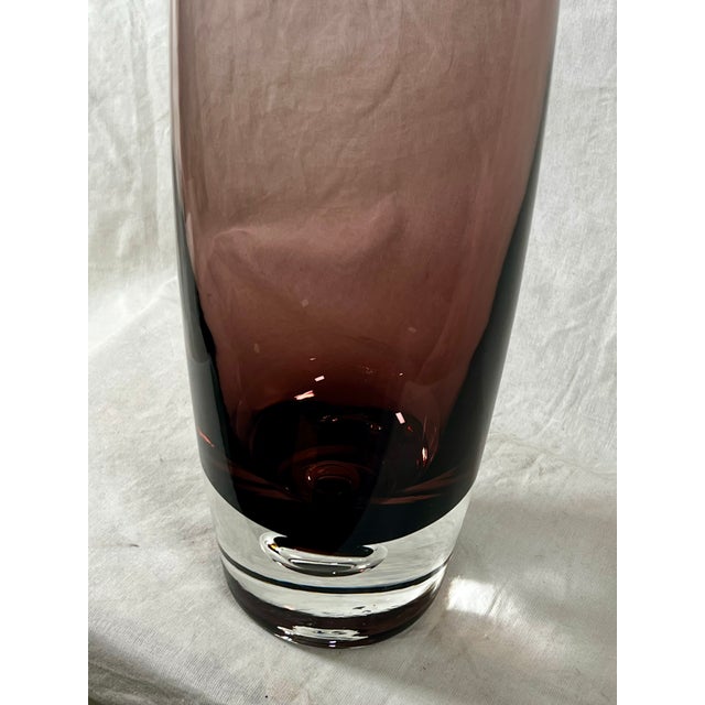 1960s Swedish Style Large Amethyst Vawe With Bubble at Base For Sale - Image 4 of 8