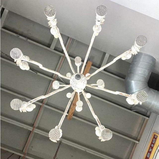 White 12-Light Hand-Painted Tuscan Chandelier by Melissa Levinson For Sale - Image 8 of 12