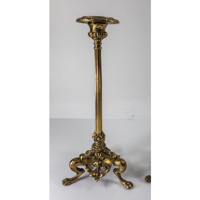 Art Nouveau Early 20th Century Pair of French Art Nouveau Bronze Candlesticks by Victor Paillard Paris For Sale - Image 3 of 14