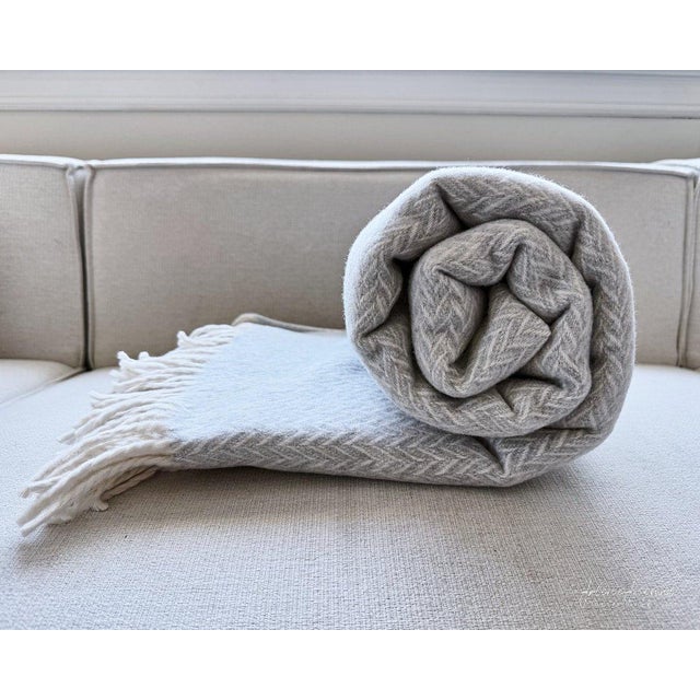 Shabby Chic Marina Throw Jacquard Collection, Mink For Sale - Image 3 of 12