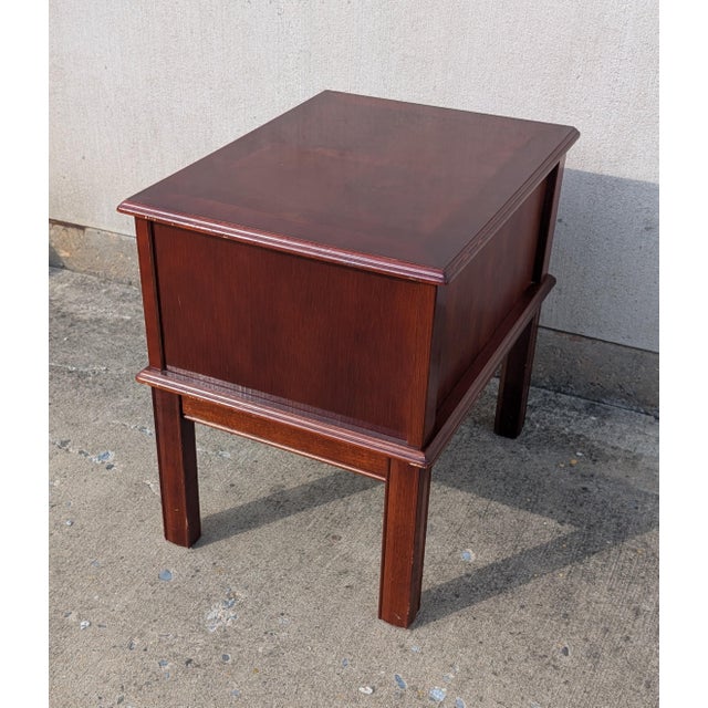 Brown Vintage Allen Classics Mahogany Side Table Cabinet With 3 Tray Tables For Sale - Image 8 of 11