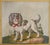 ANTIQUE FOLK ART DOG WOOLWORK Depicting a slightly cheeky and characterful little fellow with a red ribbon tied around his...