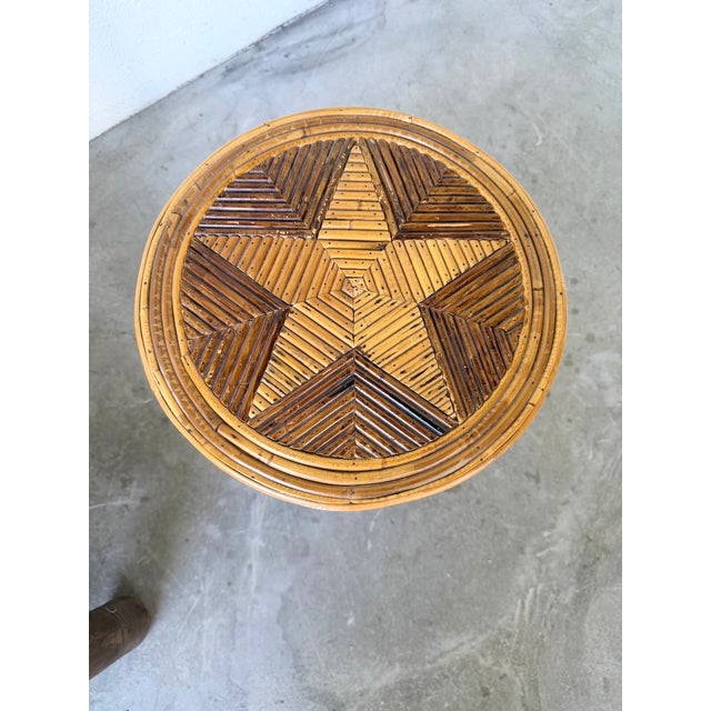 Star-Shaped Rattan Side Table, 1960s For Sale - Image 13 of 18