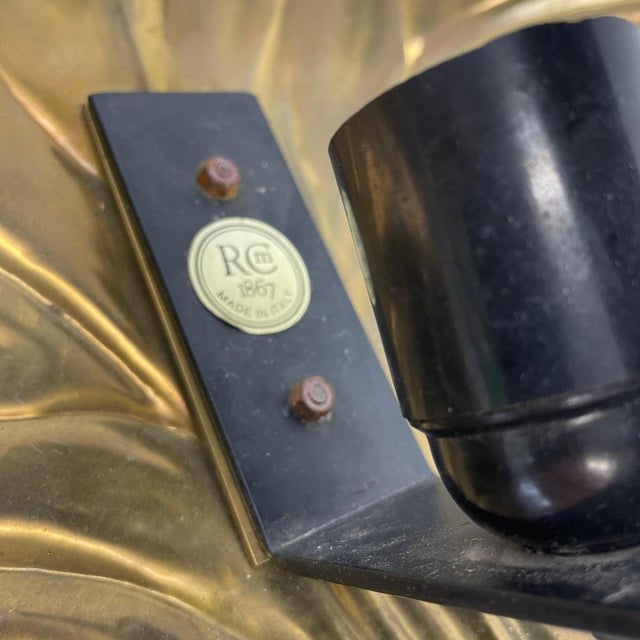 Brass Leaf Theatre Wall Light Sconce by Ravarini Castoldi, Milan, Italy, 1970s For Sale - Image 16 of 18