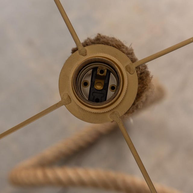 Large French Sculptural Rope Floor Lamp in the Style of Audoux-Minet For Sale - Image 14 of 14