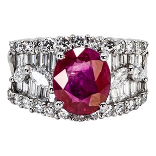 Late 20th Century Burma Ruby Ring, Size 5 For Sale