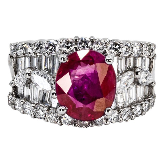 Late 20th Century Burma Ruby Ring, Size 5 For Sale