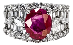 Late 20th Century Burma Ruby Ring, Size 5