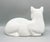 Vintage Dutch Glossy White Ceramic Cat Sculpture — Reclining Feline — Scandinavian Modern / Cottagecore For Sale In Houston - Image 6 of 10