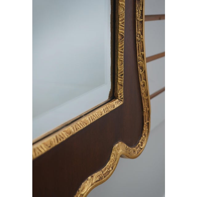Chippendale Friedman Brothers Mahogany Gold Gilt Trim Chippendale Mirror For Sale - Image 3 of 10