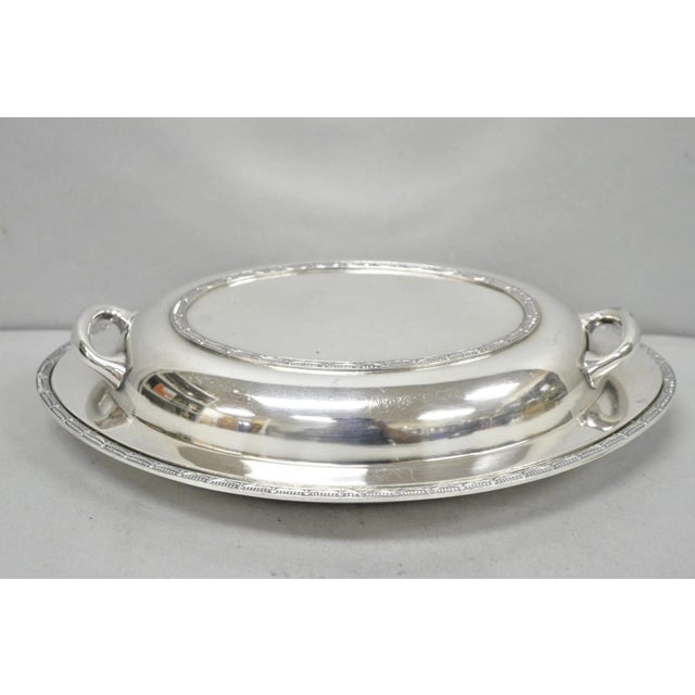 Vintage T&t Silver Plated Victorian Oval Vegetable Serving Platter W/ Drapes For Sale - Image 16 of 16