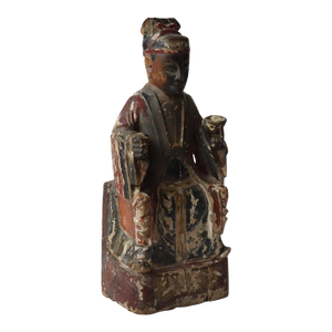 Antique Chinese Carved Wood Deity Altar Figure 18th