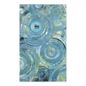 Blue Abstract Geometric Affordable Textural Painting "Life to the Full La Blue 2" Original Artwork by Sarah Johnson
