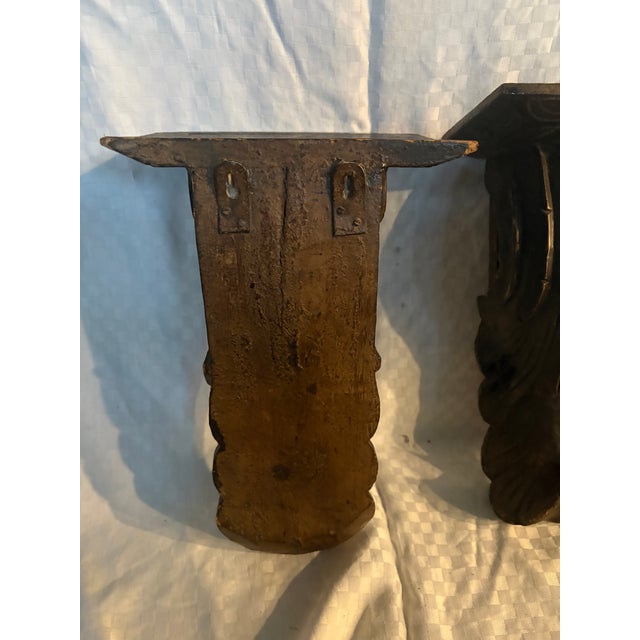 Pair Acanthus Leaf Wooden Corbels For Sale - Image 10 of 12