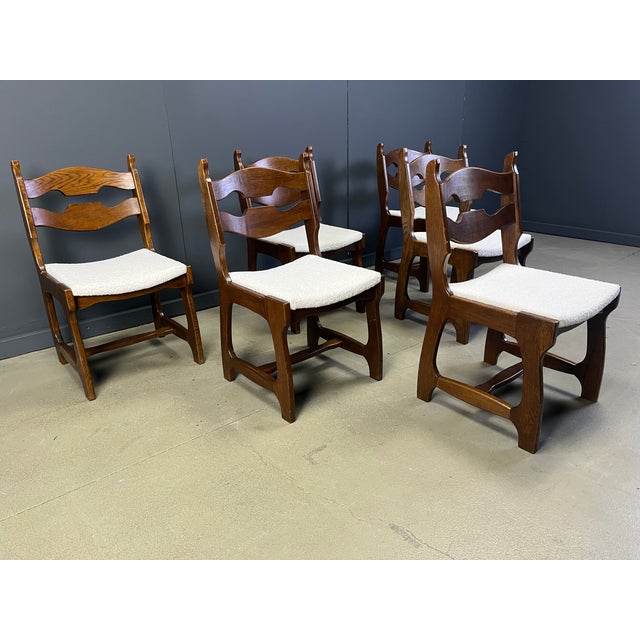 Brown Vintage Brutalist Dining Chairs, 1960s, Set of 6 For Sale - Image 8 of 9
