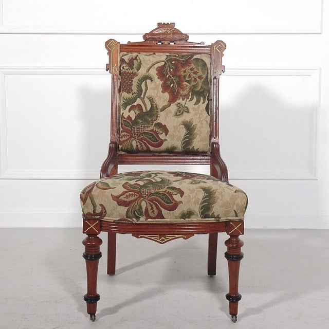 Chestnut Eastern Influenced Victorian Side Chair For Sale - Image 8 of 8