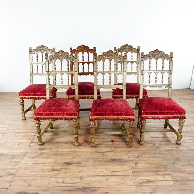Vintage Spanish Style Carved Dining Chairs Set of 6 Chairish