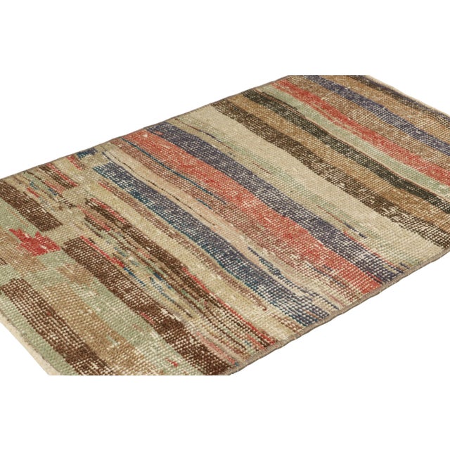 Rug & Kilim Vintage Zeki Müren Rug in Polychromatic Geometric Stripes, From Rug & Kilim For Sale - Image 4 of 7
