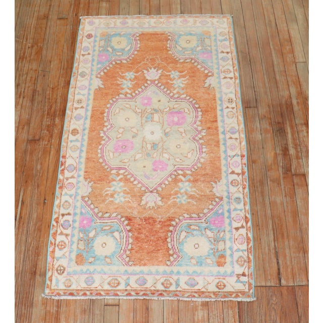 Orange Vintage Orange Turkish Anatolian Rug - 2'10" x 5'3" For Sale - Image 8 of 8