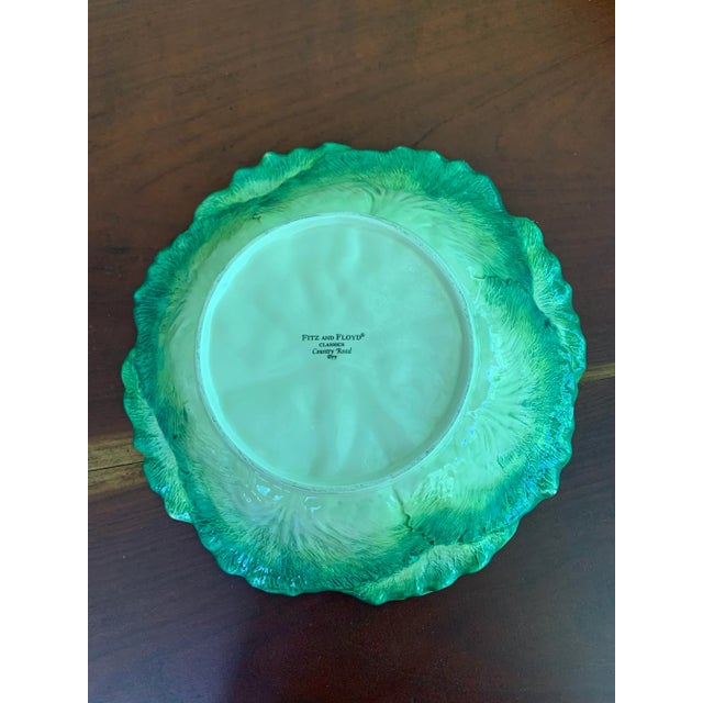 Figurative Large Ceramic Cabbage Leaf Salad Bowl For Sale - Image 3 of 5