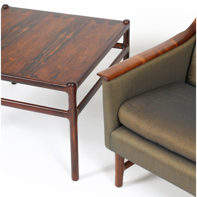 Wood Vintage 1960 Danish Square Rosewood Coffee or Corner Table by Cf Christensen For Sale - Image 7 of 12