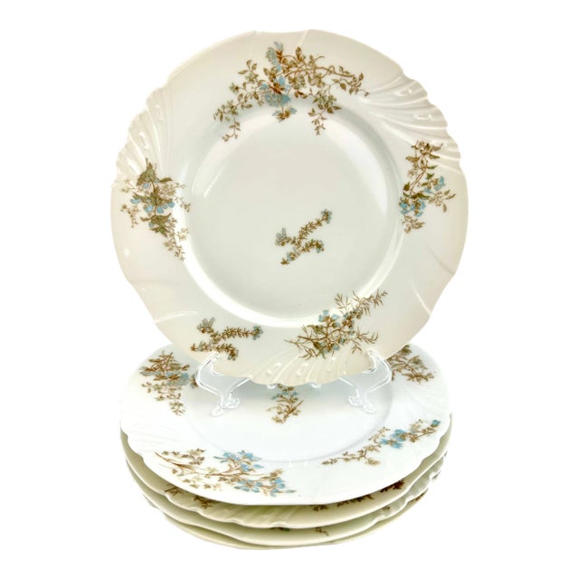 1940s Vintage Jean Pouyat Limoges Dinner Plates- Set of 5 For Sale