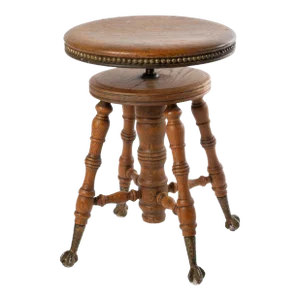 Late 19th Century Antique Oak Piano Stool