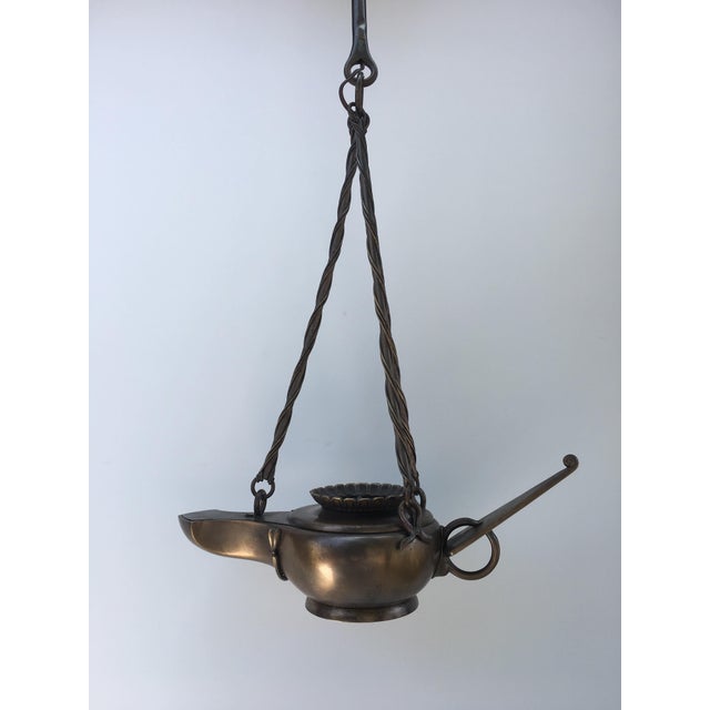 Bronze 1920's Bronze "Genie" Pendant Light For Sale - Image 8 of 8