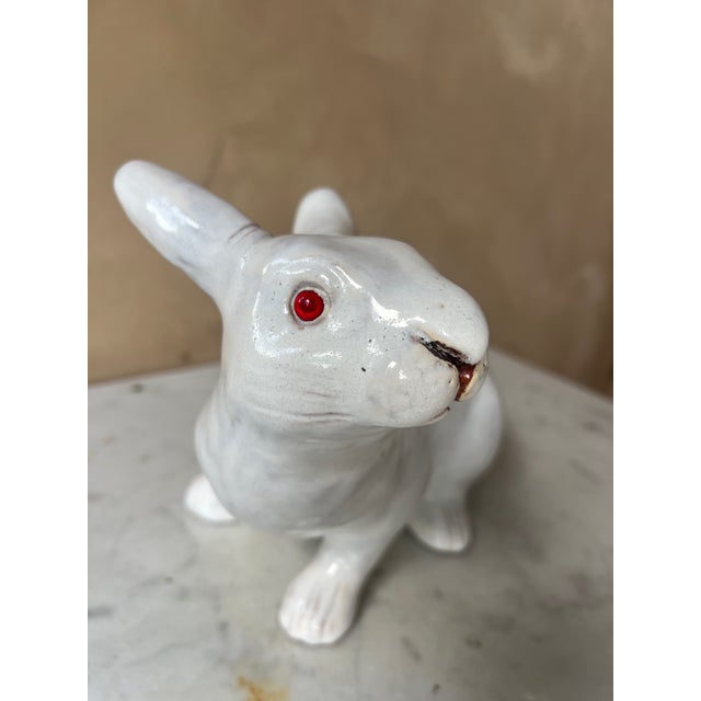 Ceramic Vintage Hand Painted Terra Cotta Rabbit For Sale - Image 7 of 12