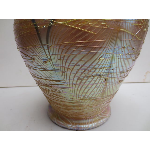 Durand Pulled Feather Iridescent Art Glass For Sale - Image 11 of 13