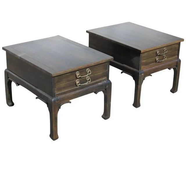 Pair of Asian Style Wood Nightstands For Sale In Houston - Image 6 of 6