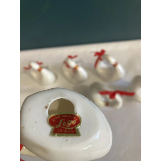 Vintage White Ceramic Swan Napkin Rings, Set of 6 For Sale In Oklahoma City - Image 6 of 6