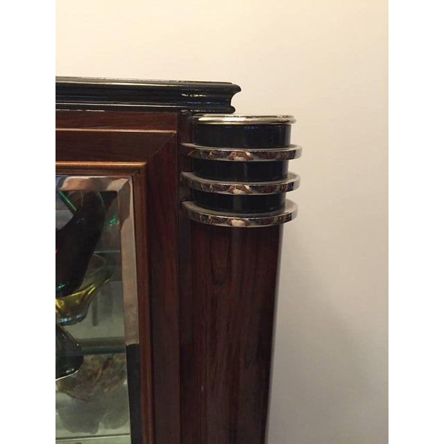 Wood French Art Deco Vitrine Bar or Display Cabinet in the Style of Jules Leleu For Sale - Image 7 of 11
