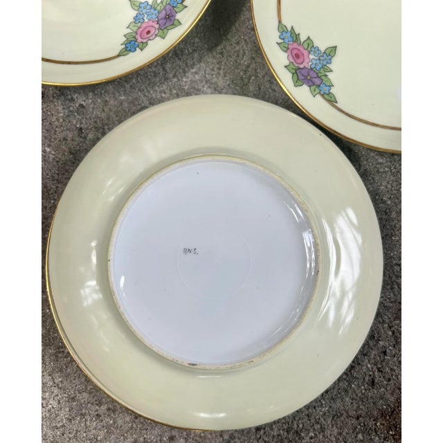 Mismatched Set of Gilt Floral Art Nouveau and Deco Plates Including Kpm of Berlin- a Set of 7 For Sale In Charleston - Image 6 of 12