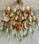 Gold Antique Gilded 12-Light Crystal Chandelier, 1890s For Sale - Image 8 of 11